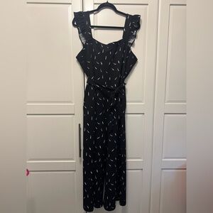 Elegant Black and White Patterned Jumpsuit